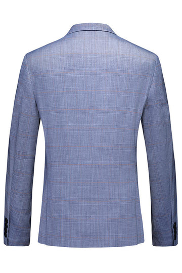 Blå skårade slag 3 stycken formella kostymer för män